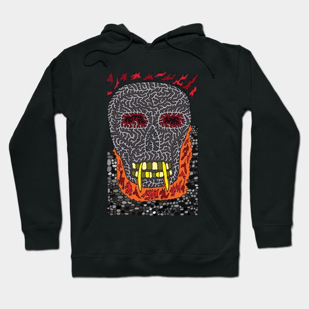 Vampire Skull Aflame Hoodie by NightserFineArts